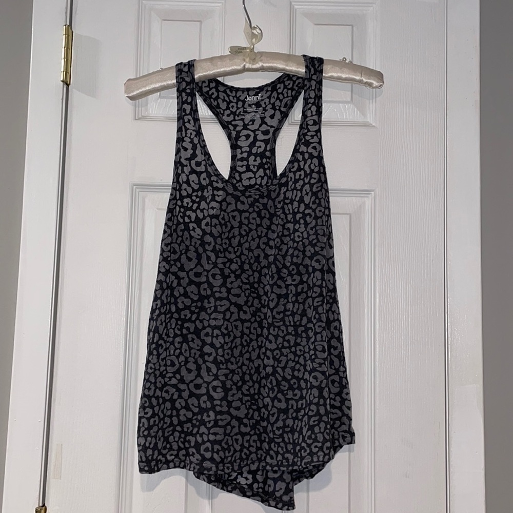 Gray Leopard Jenni Activewear Flowy Racerback Tank